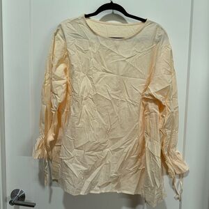 NWT SHEIN Friful Cotton Pleated Babydoll Blouse